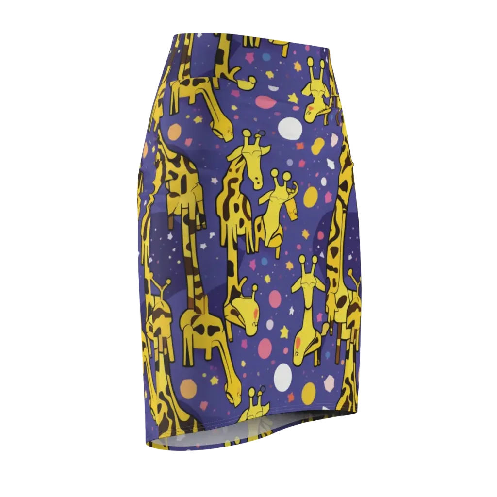 Cosmic Giraffe on Pencil Skirt — Front Side