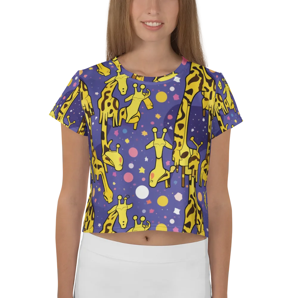 Cosmic Giraffe on Crop Tee — Front
