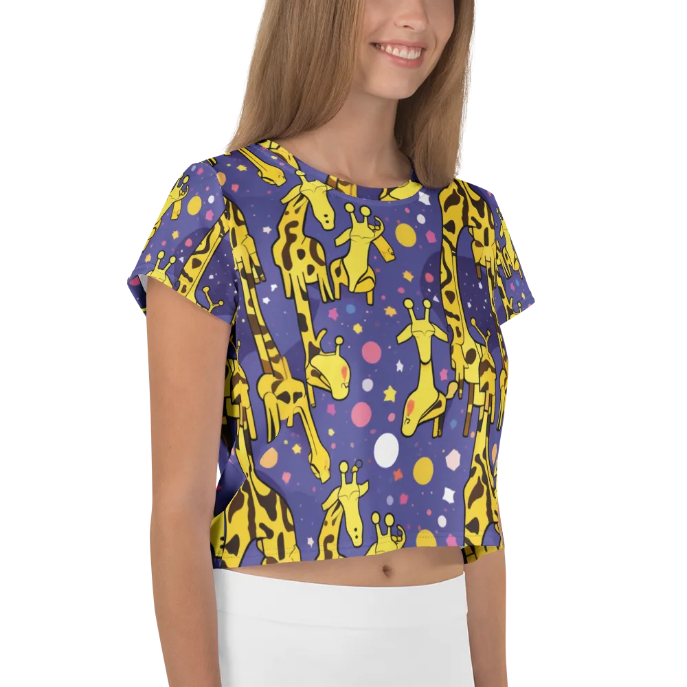 Cosmic Giraffe on Crop Tee — Right