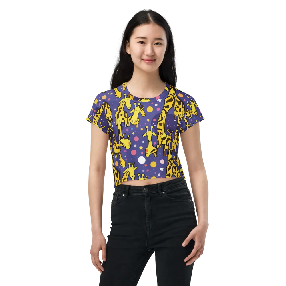 Cosmic Giraffe on Crop Tee — Front