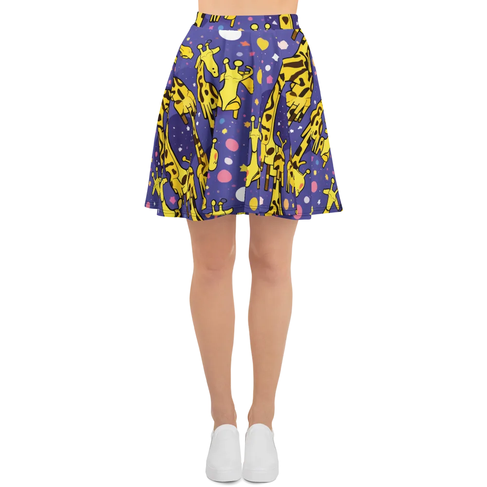 Cosmic Giraffe on Skater Skirt — Front