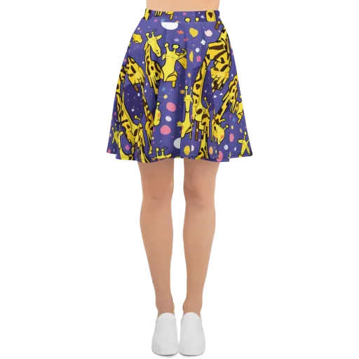 Cosmic Giraffe on a Skater Skirt