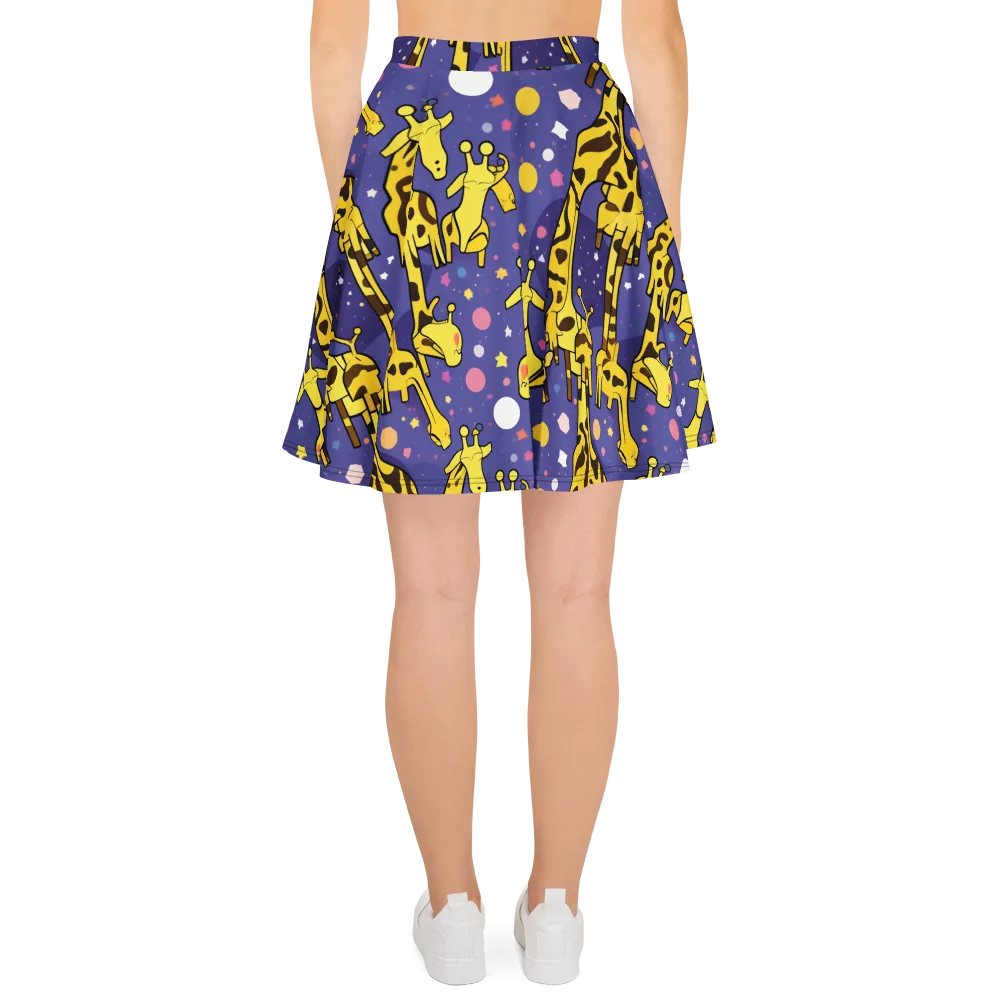 Cosmic Giraffe on Skater Skirt — Back