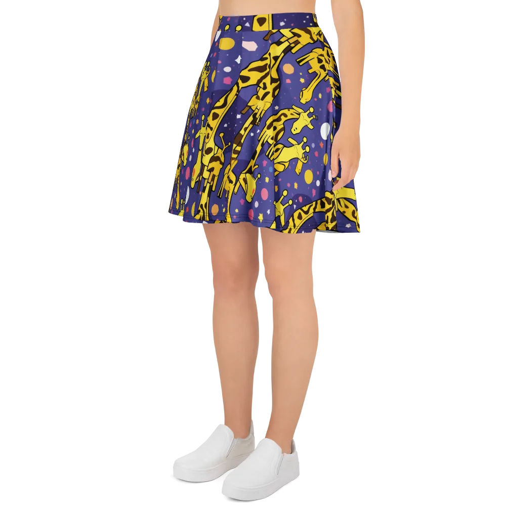 Cosmic Giraffe on Skater Skirt — Left