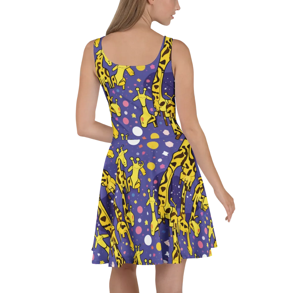 Cosmic Giraffe on Skater Dress — Back