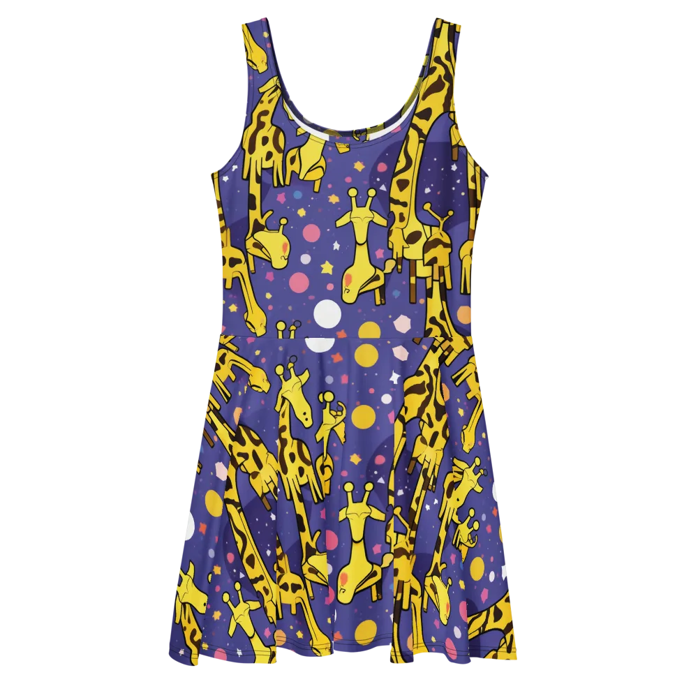 Cosmic Giraffe on Skater Dress — Front