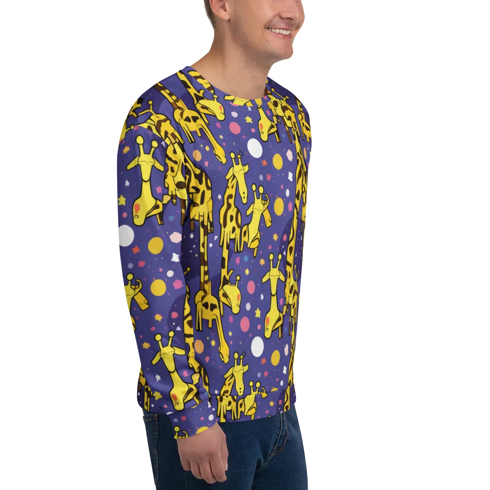 Cosmic Giraffe on Sweatshirt — Right Front