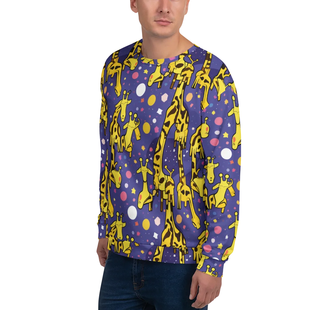 Cosmic Giraffe on Sweatshirt — Left Front