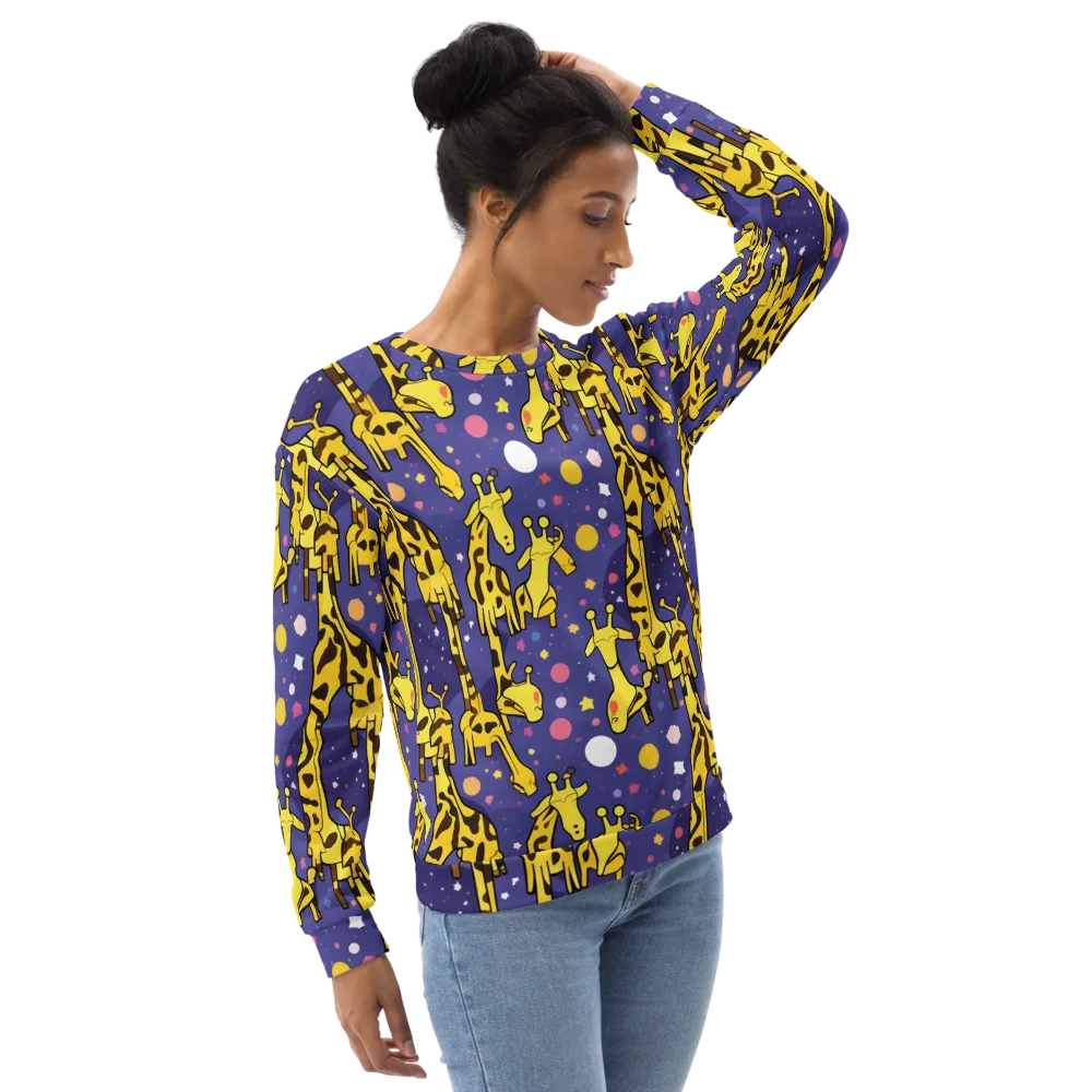 Cosmic Giraffe on Sweatshirt — Right Front