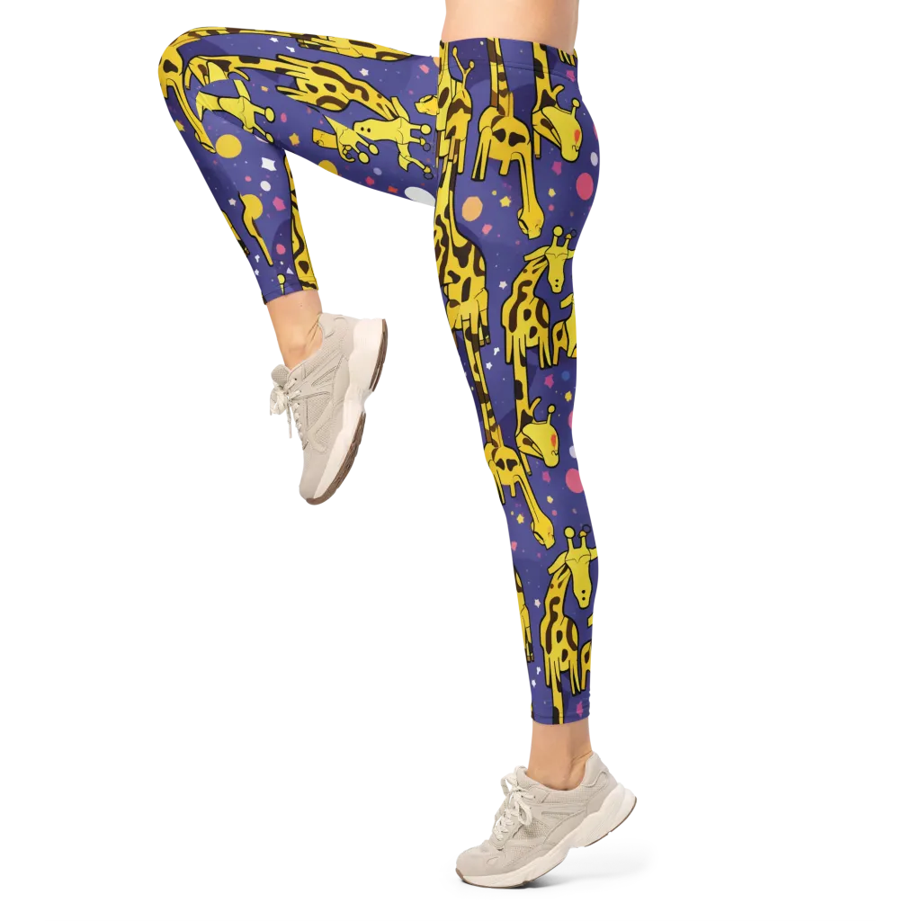 Cosmic Giraffe on Leggings — Left