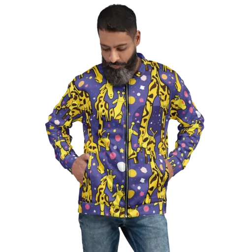 Cosmic Giraffe on a Bomber Jacket