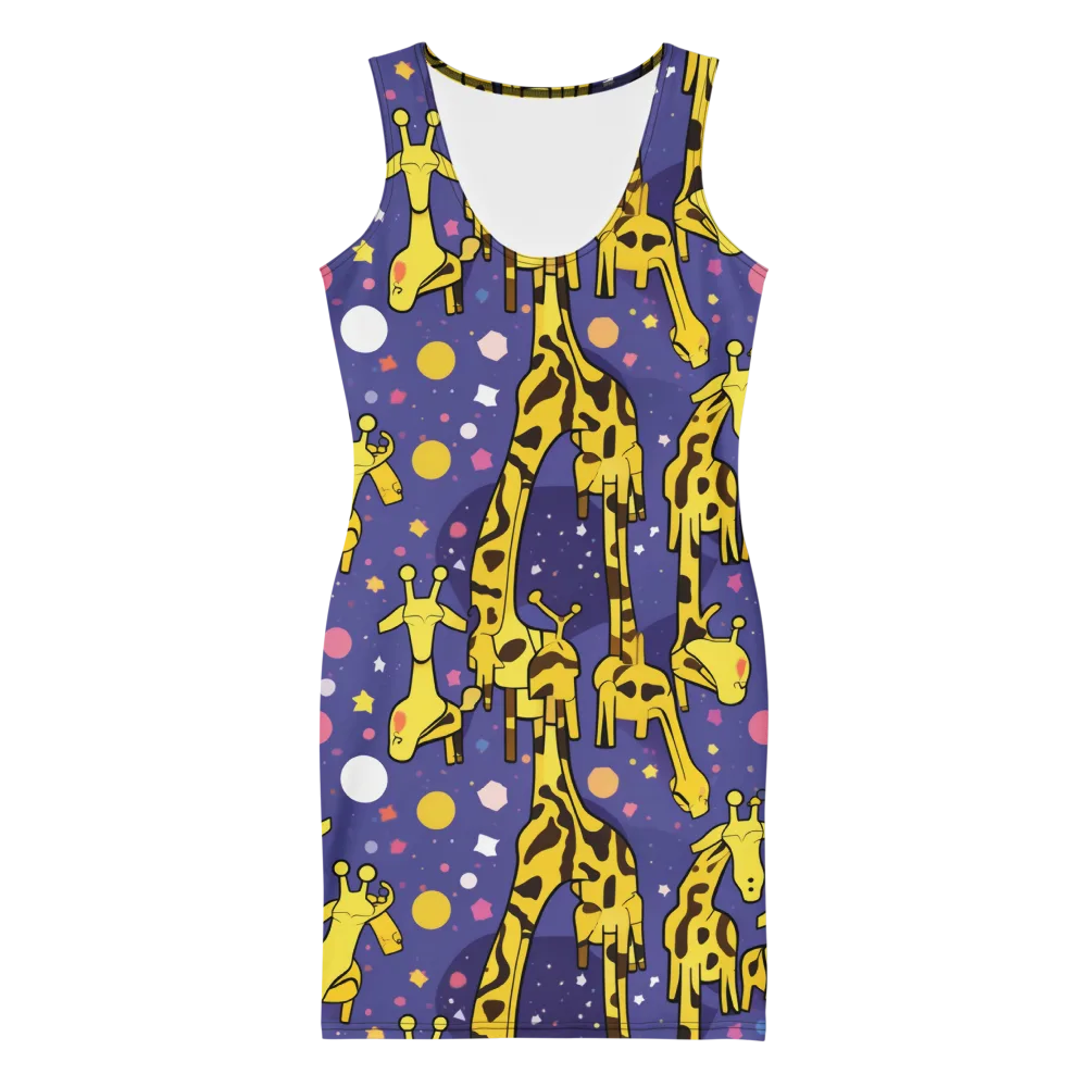 Cosmic Giraffe on Bodycon Dress — Front
