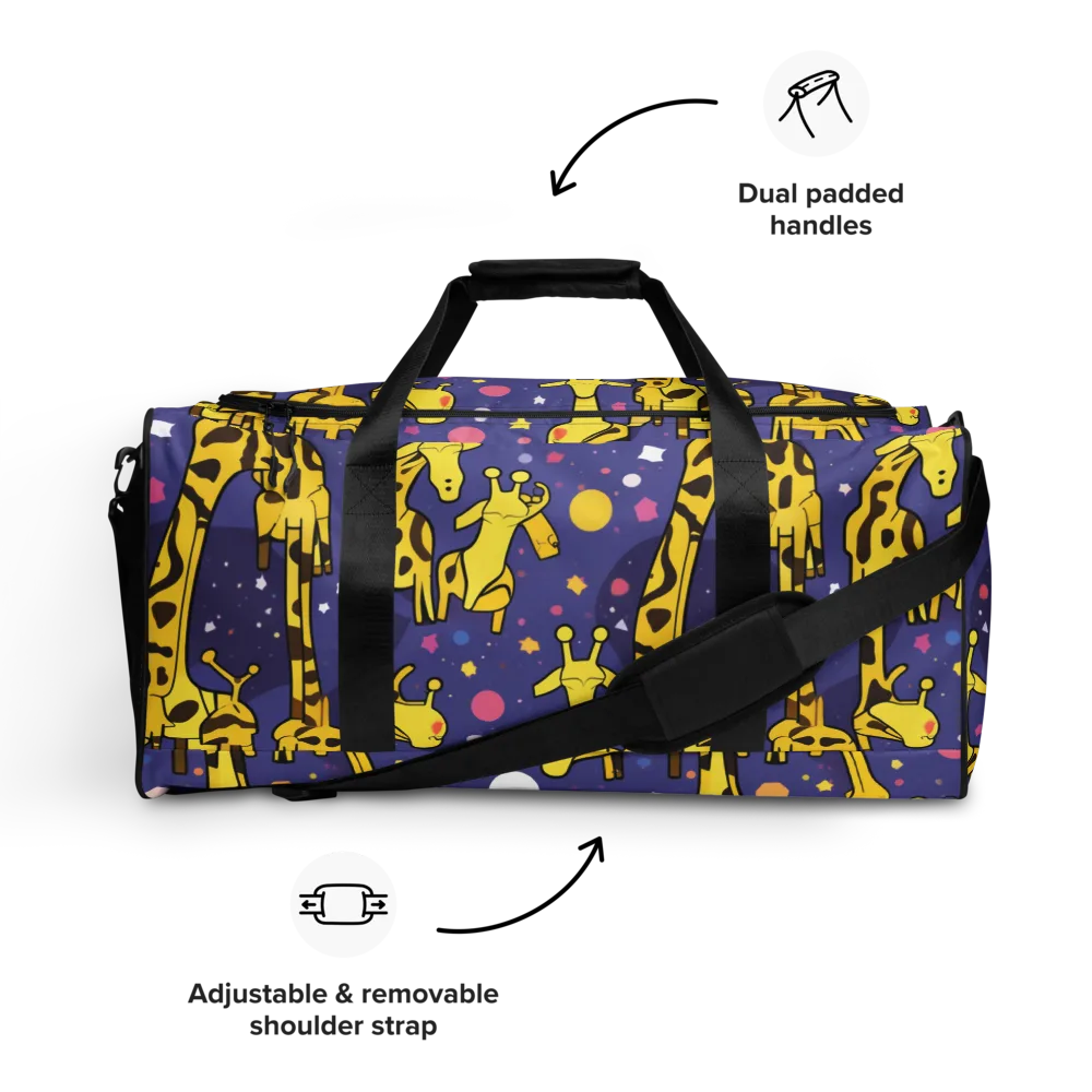 Cosmic Giraffe on Duffle Bag — Front