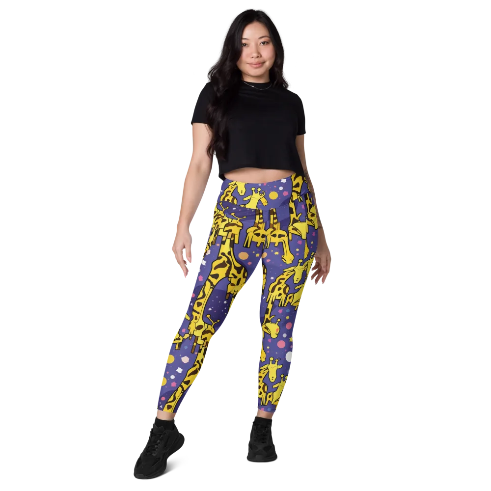 Cosmic Giraffe on Leggings with Pockets — Front