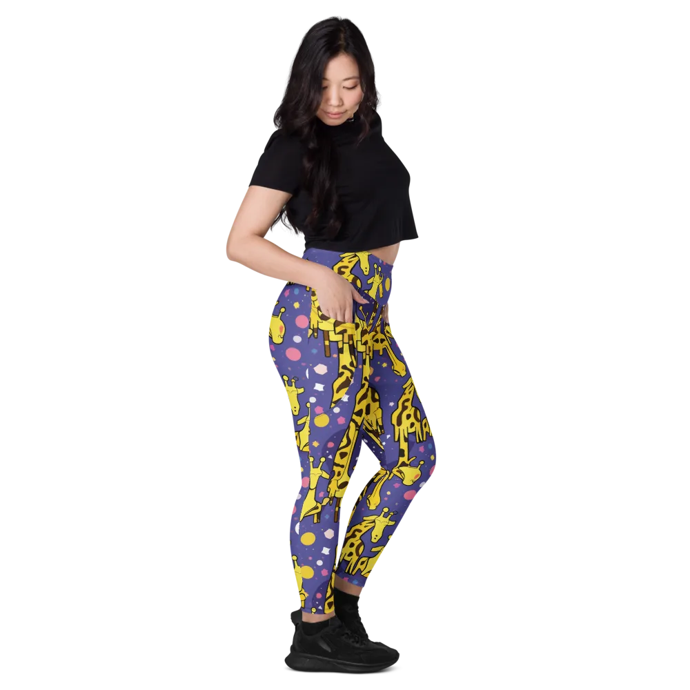 Cosmic Giraffe on Leggings with Pockets — Right