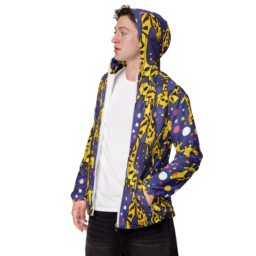 Cosmic Giraffe on Men's Windbreaker — Left Front