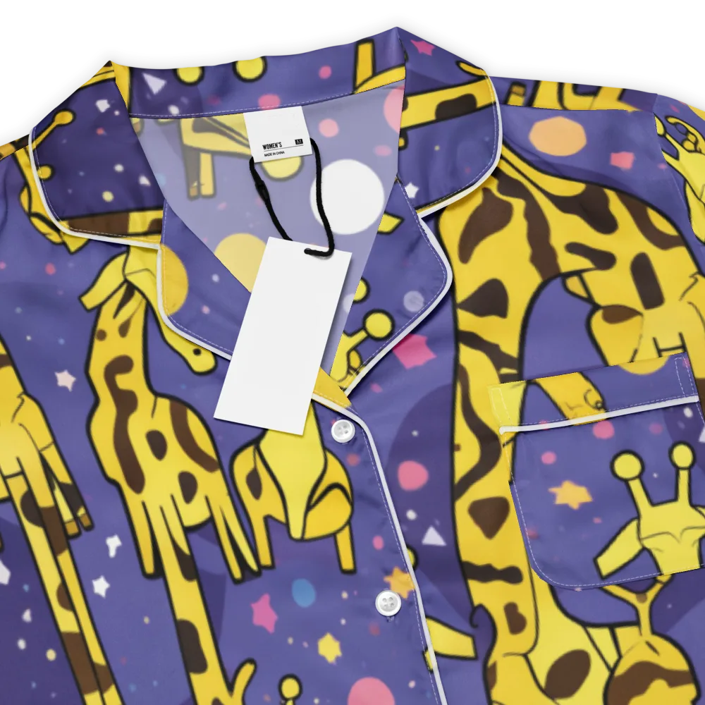 Cosmic Giraffe on Women's Short Sleeve Pajama Top — Product details