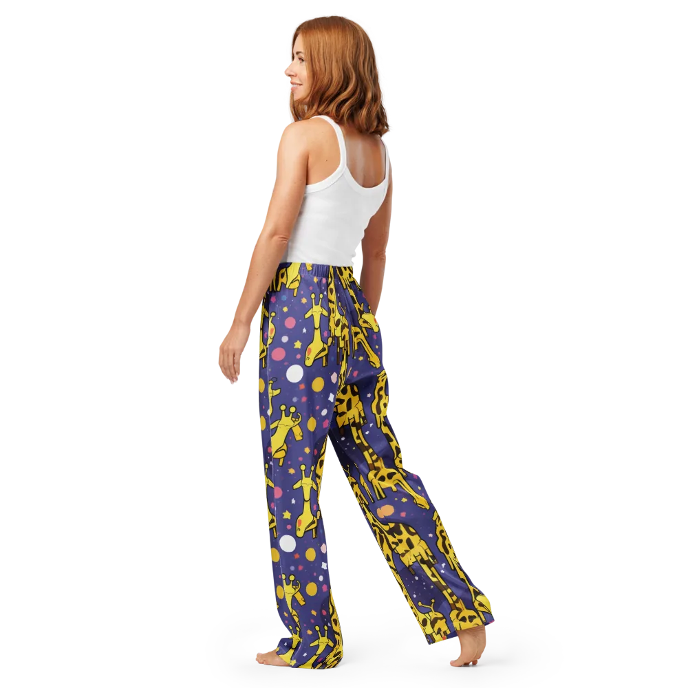 Cosmic Giraffe on Women's Pajama Pants — Back