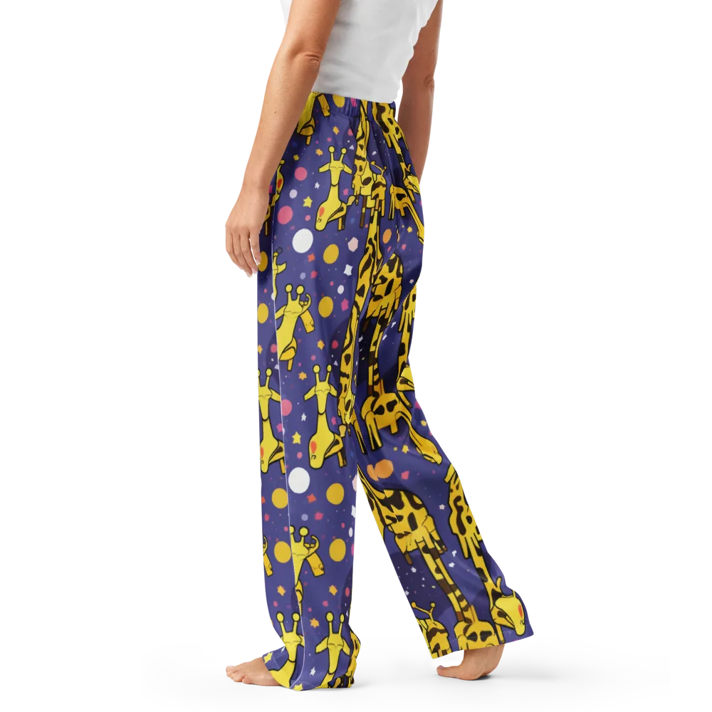 Cosmic Giraffe on Women's Pajama Pants — Left