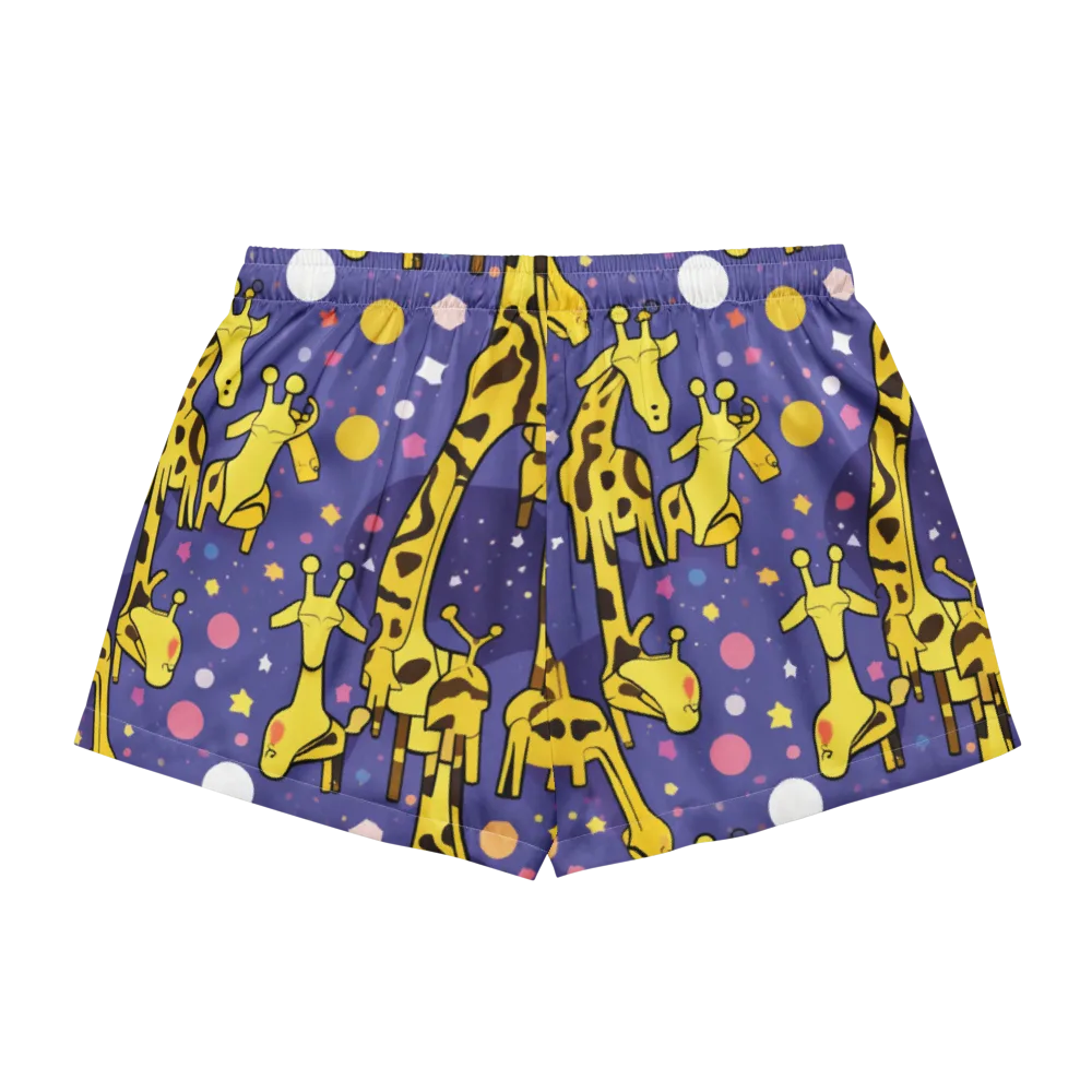 Cosmic Giraffe on Women's Pajama Shorts — Back