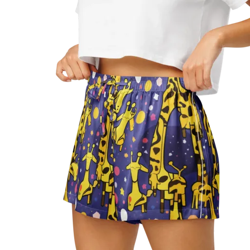 Cosmic Giraffe on a Women's Pajama Shorts