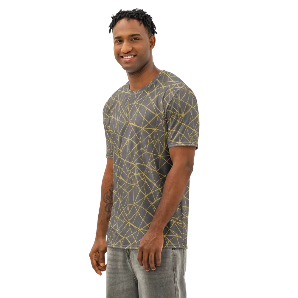 Aurum Web on Men's Cotton Crew Neck T-Shirt — Left Front