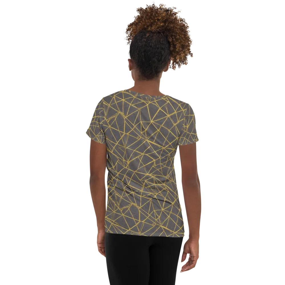 Aurum Web on Women's Athletic T-Shirt — Back