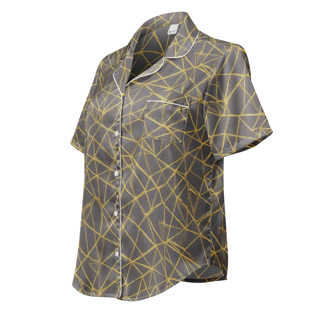 Aurum Web on Women's Short Sleeve Pajama Top — Left Front