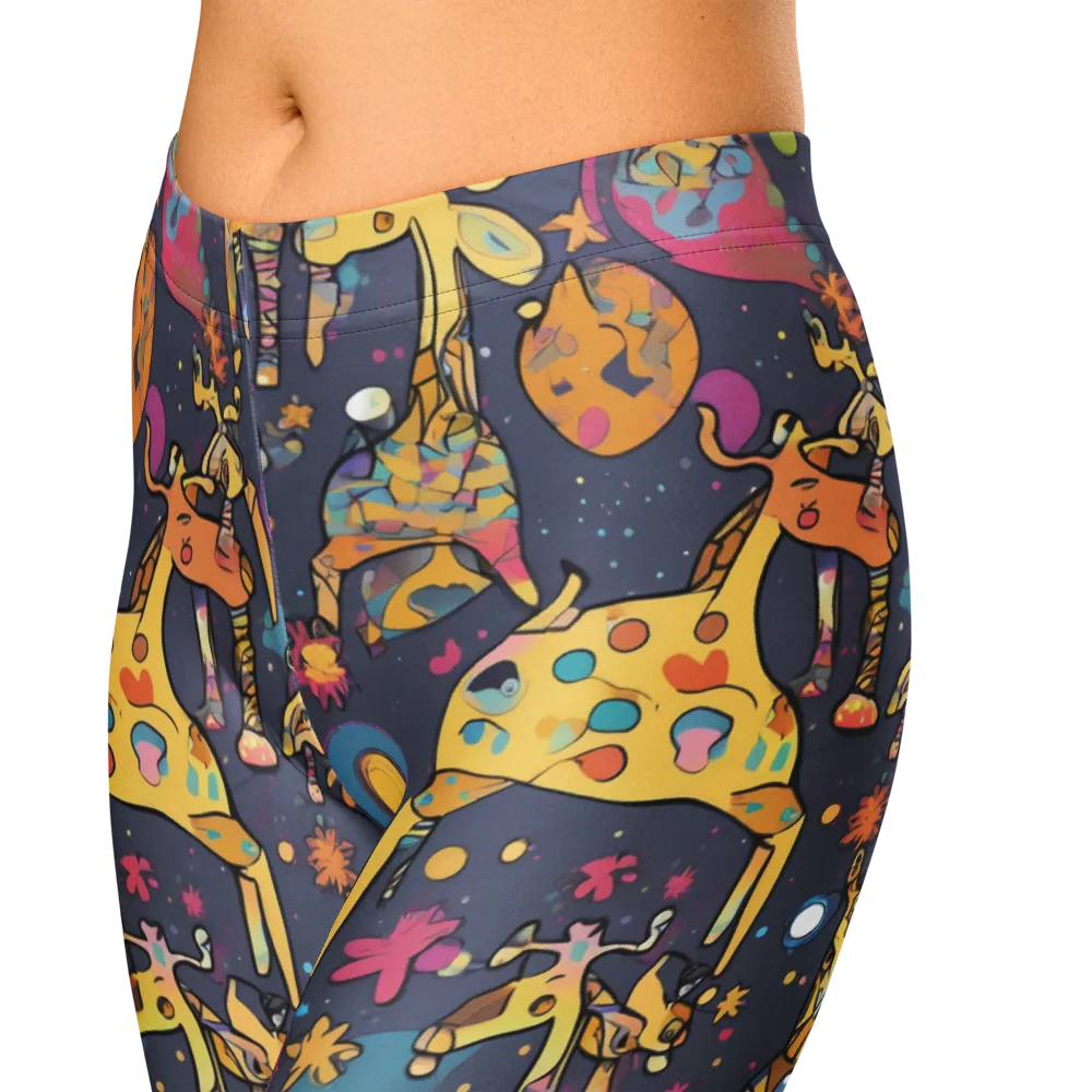 Neon Savannah on Capri Leggings — Zoomed-in