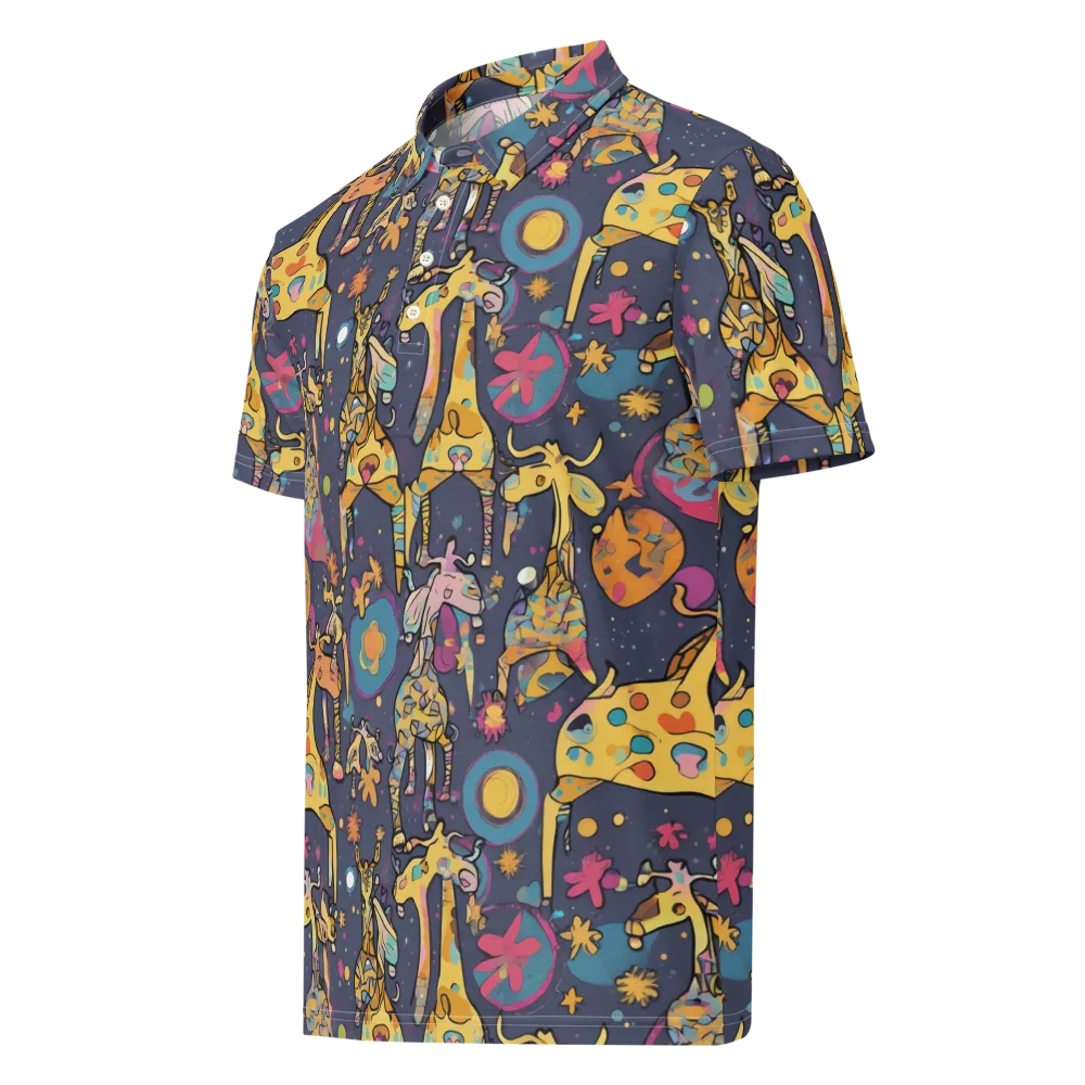 Neon Savannah on Men's Slim Fit Polo Shirt — Left Front