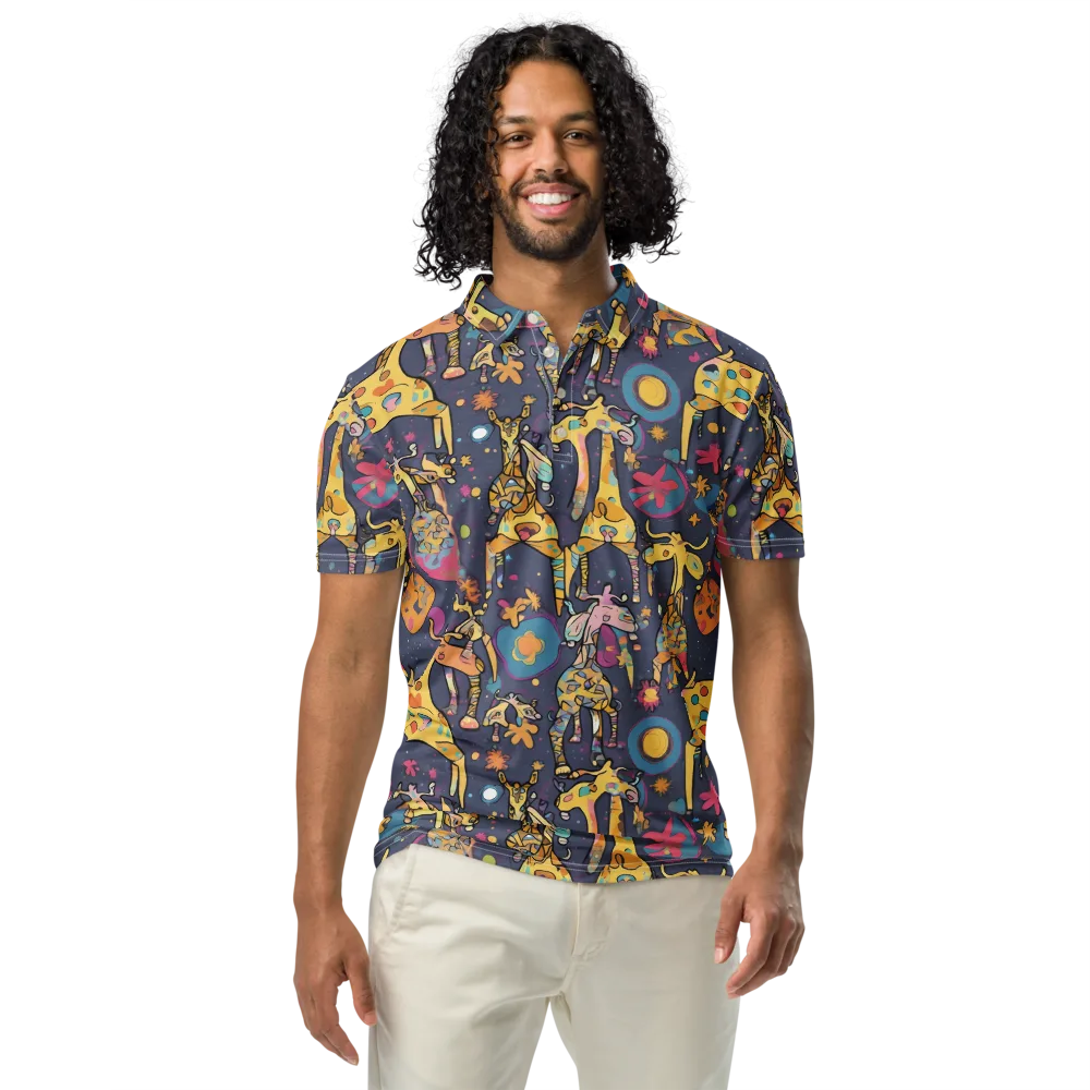 Neon Savannah on Men's Slim Fit Polo Shirt — Front