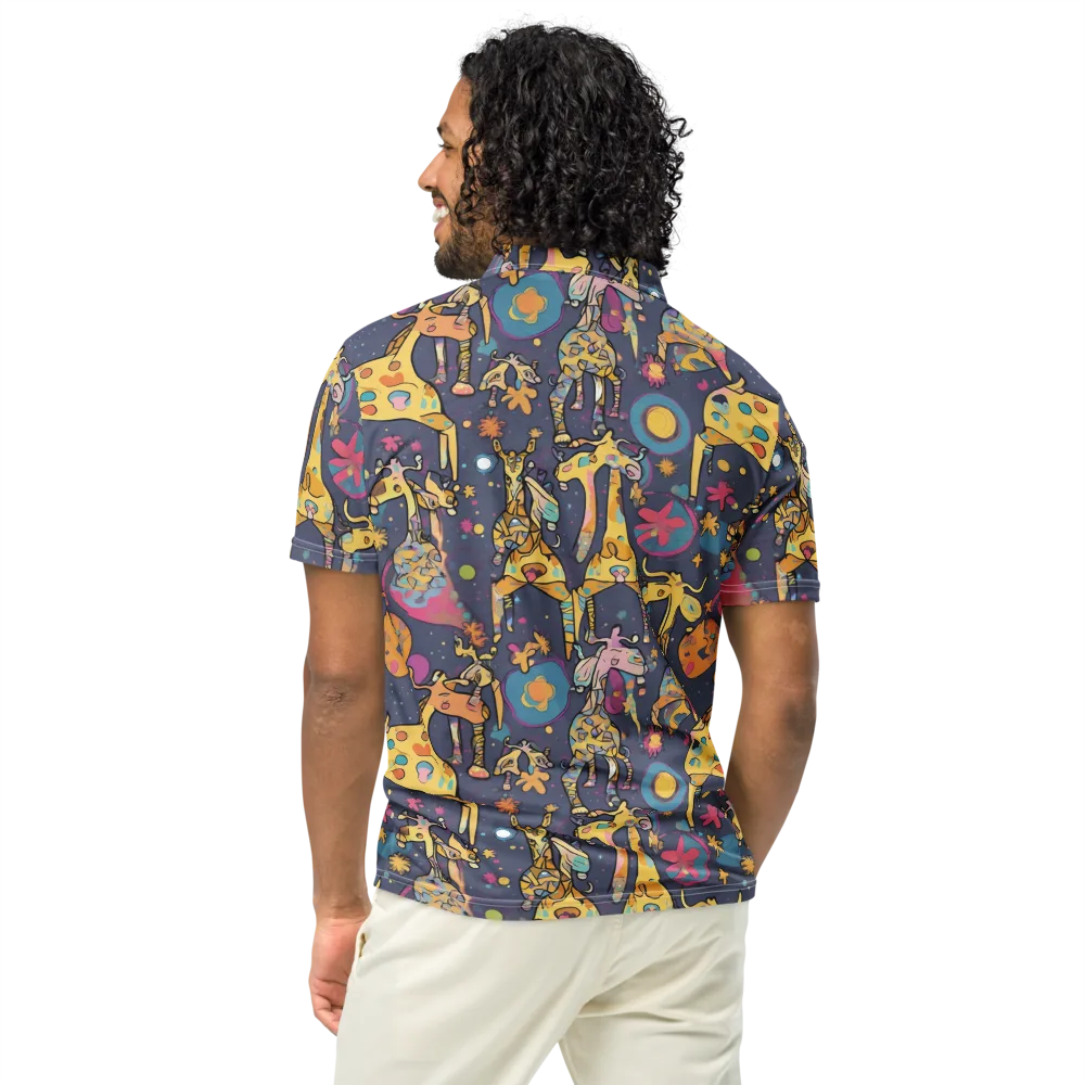Neon Savannah on Men's Slim Fit Polo Shirt — Back