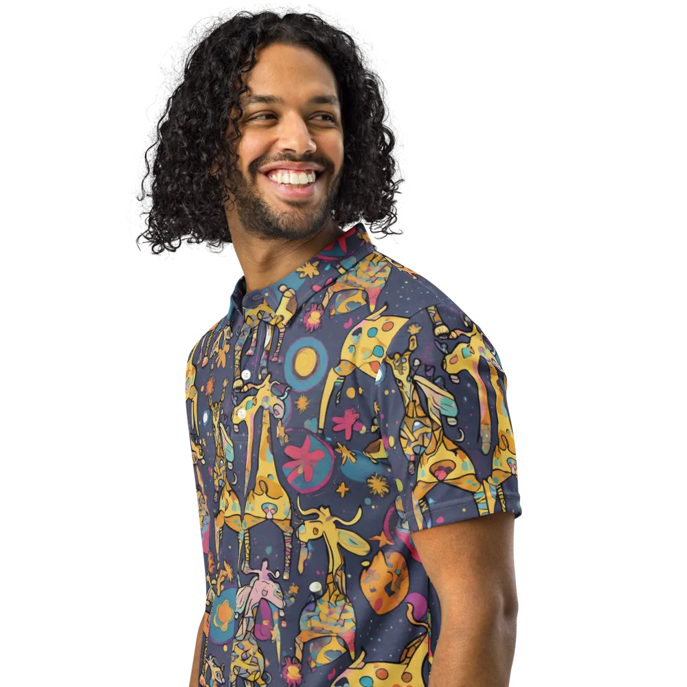 Neon Savannah on Men's Slim Fit Polo Shirt — Left Front