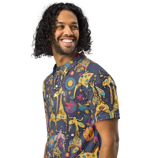 Neon Savannah on a Men's Slim Fit Polo Shirt