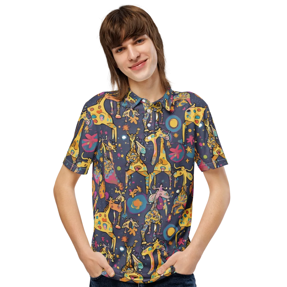 Neon Savannah on Men's Slim Fit Polo Shirt — Front
