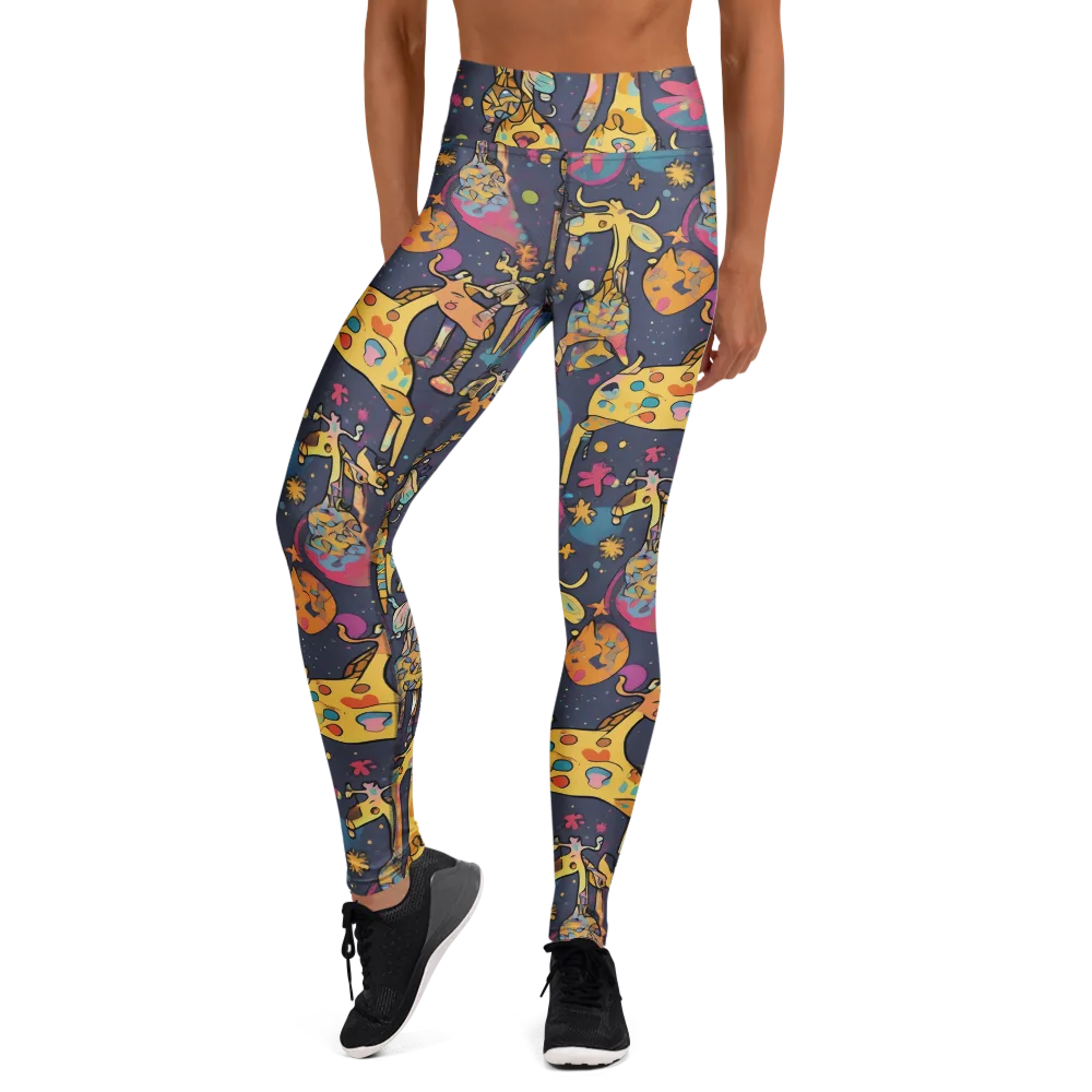 Neon Savannah on Yoga Leggings — Front