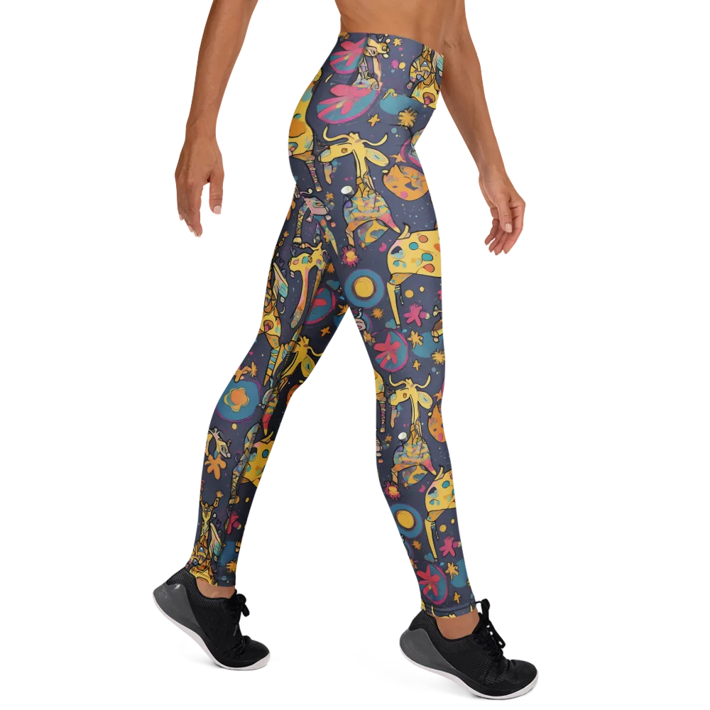 Neon Savannah on Yoga Leggings — Right