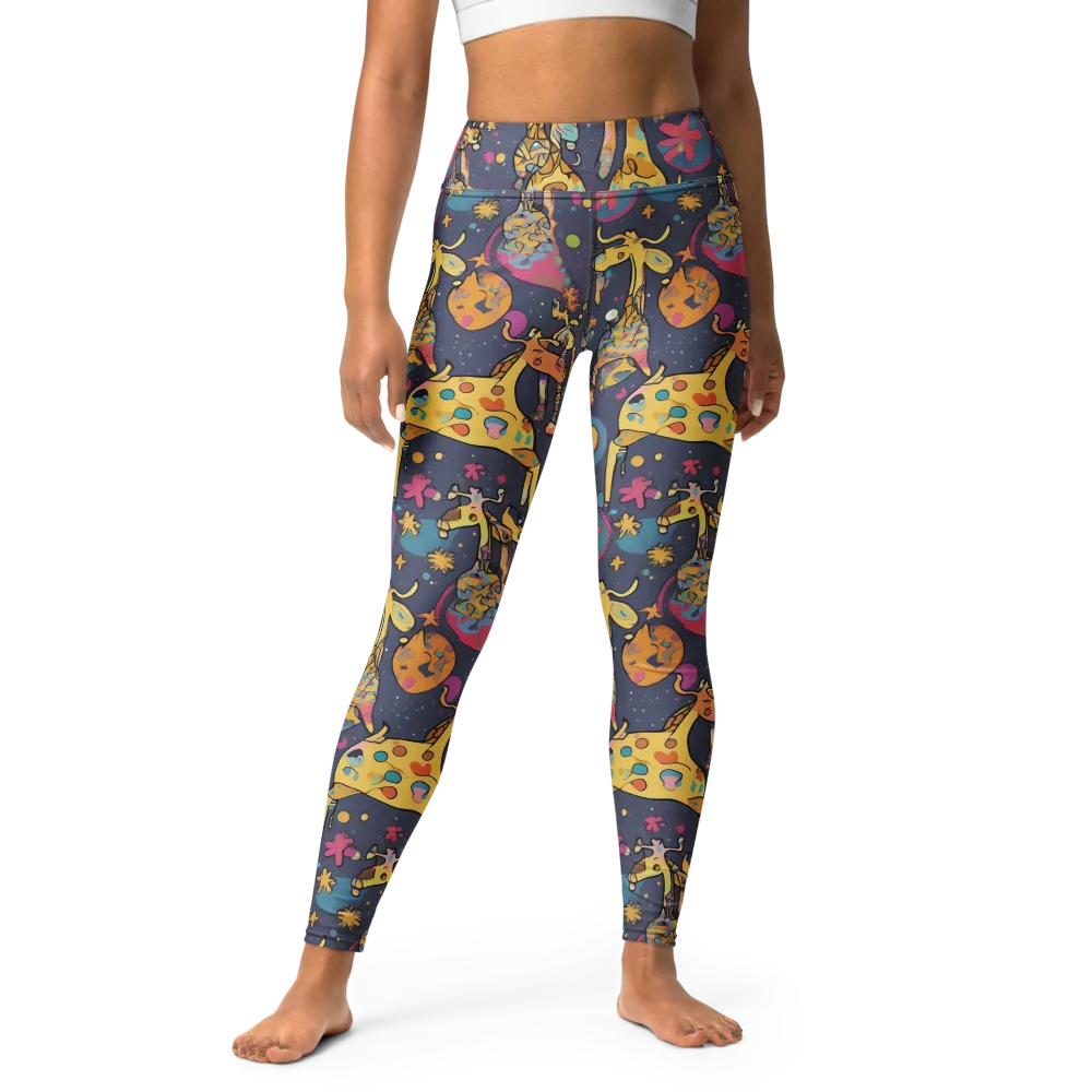 Neon Savannah on Yoga Leggings — Front