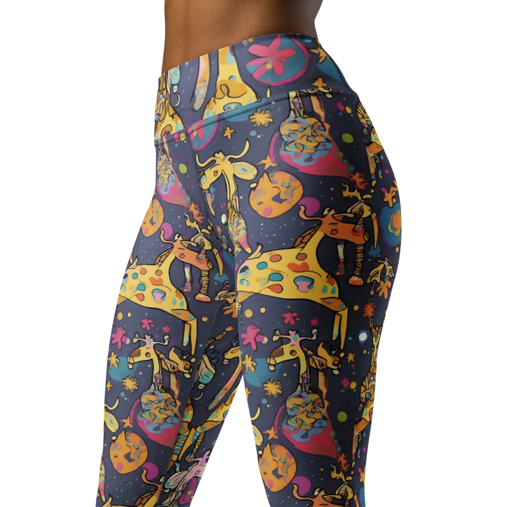 Neon Savannah on Yoga Leggings — Left Front