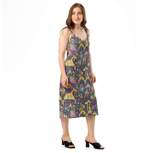 Neon Savannah on a Slip Dress
