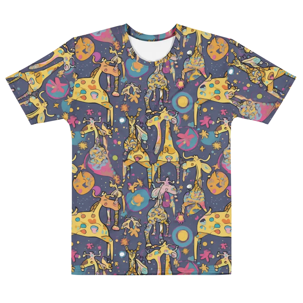 Neon Savannah on Men's Cotton Crew Neck T-Shirt — Front