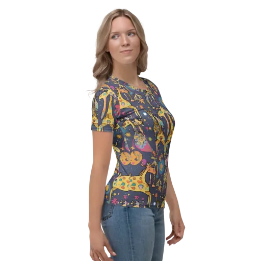 Neon Savannah on a Women's Crew Neck T-Shirt