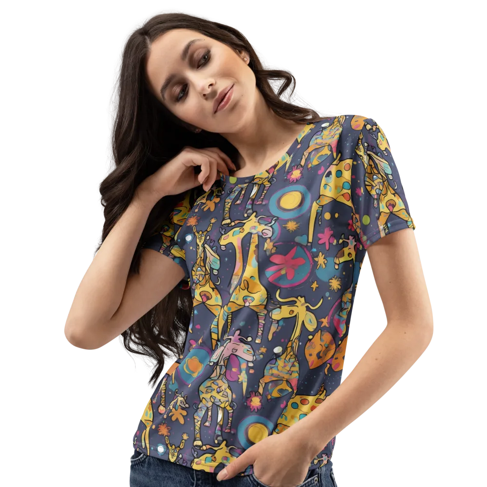 Neon Savannah on Women's Crew Neck T-Shirt — Left Front
