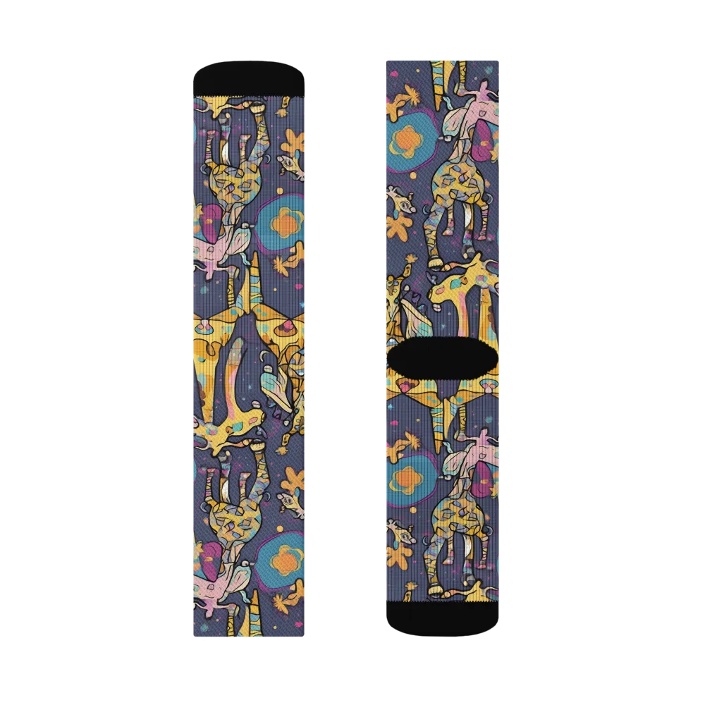 Neon Savannah on Socks — Left Sock