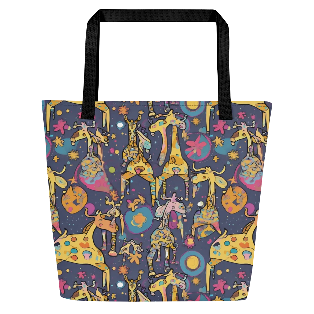 Neon Savannah on Large Tote Bag W/ Pocket — Front