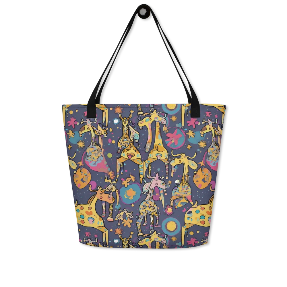 Neon Savannah on Large Tote Bag W/ Pocket — Front