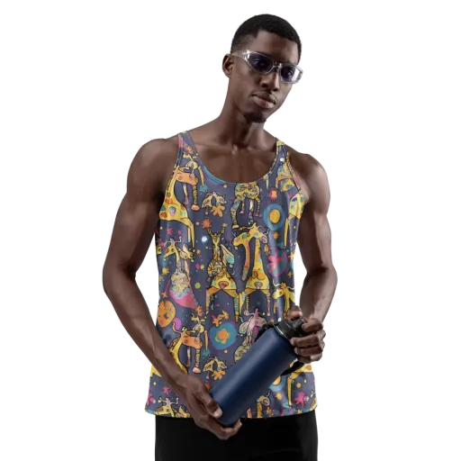 Neon Savannah on a Men's Tank Top