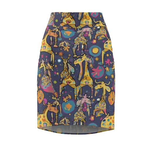 Neon Savannah on a Pencil Skirt