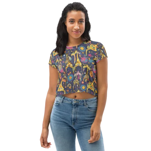 Neon Savannah on a Crop Tee