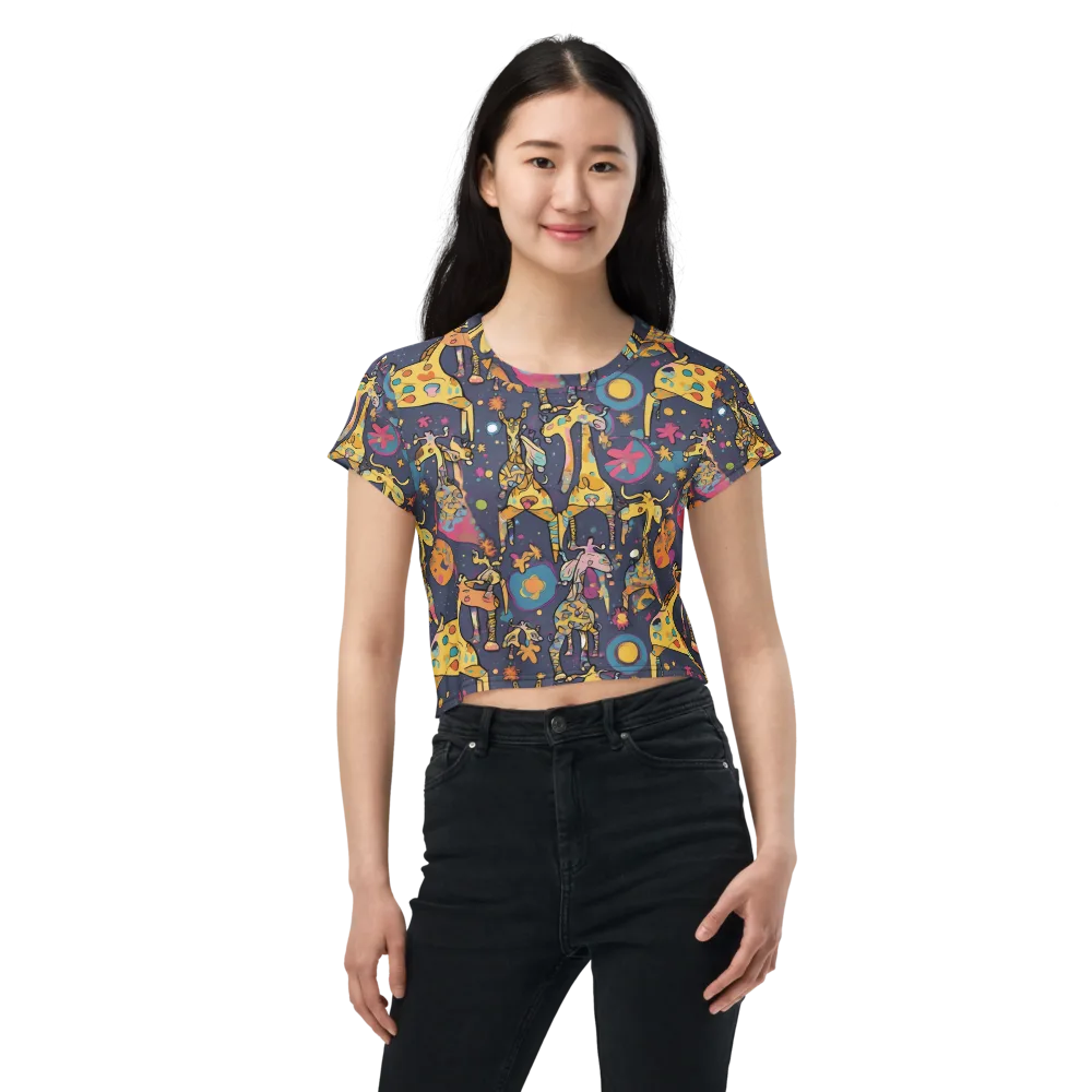 Neon Savannah on Crop Tee — Front